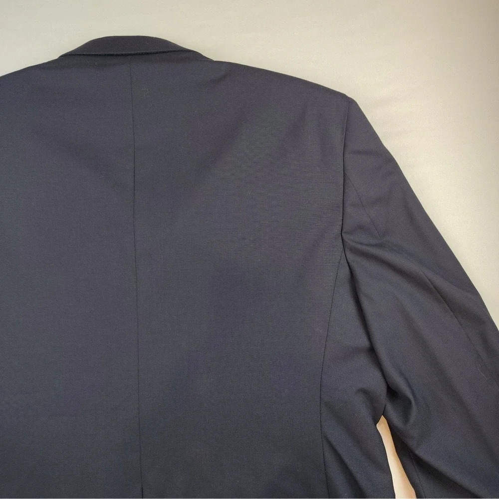NWT Jos A Bank Blazer Mens 46S Navy Blue 2 Button Gold Accent Wool Blend Jacket